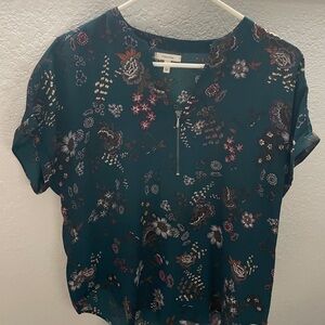 Maurices Teal Floral Blouse